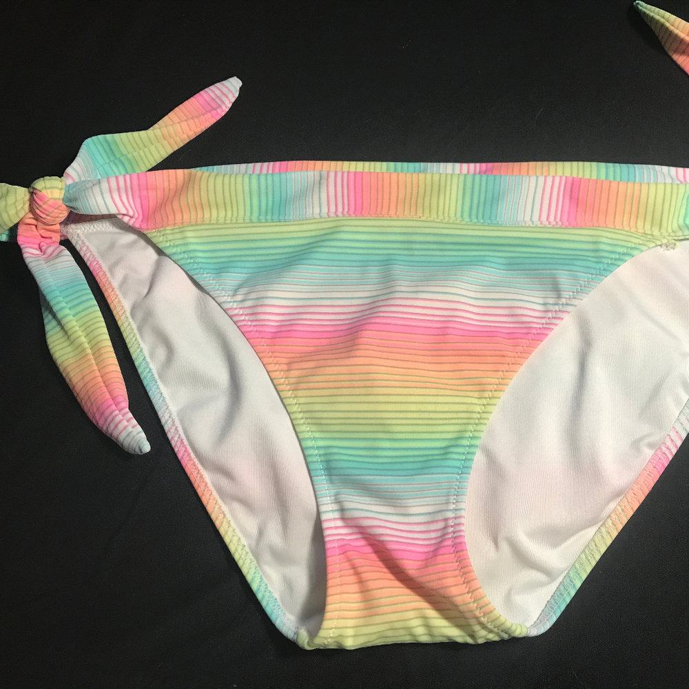 Victoria's Secret striped bikini bottoms Large